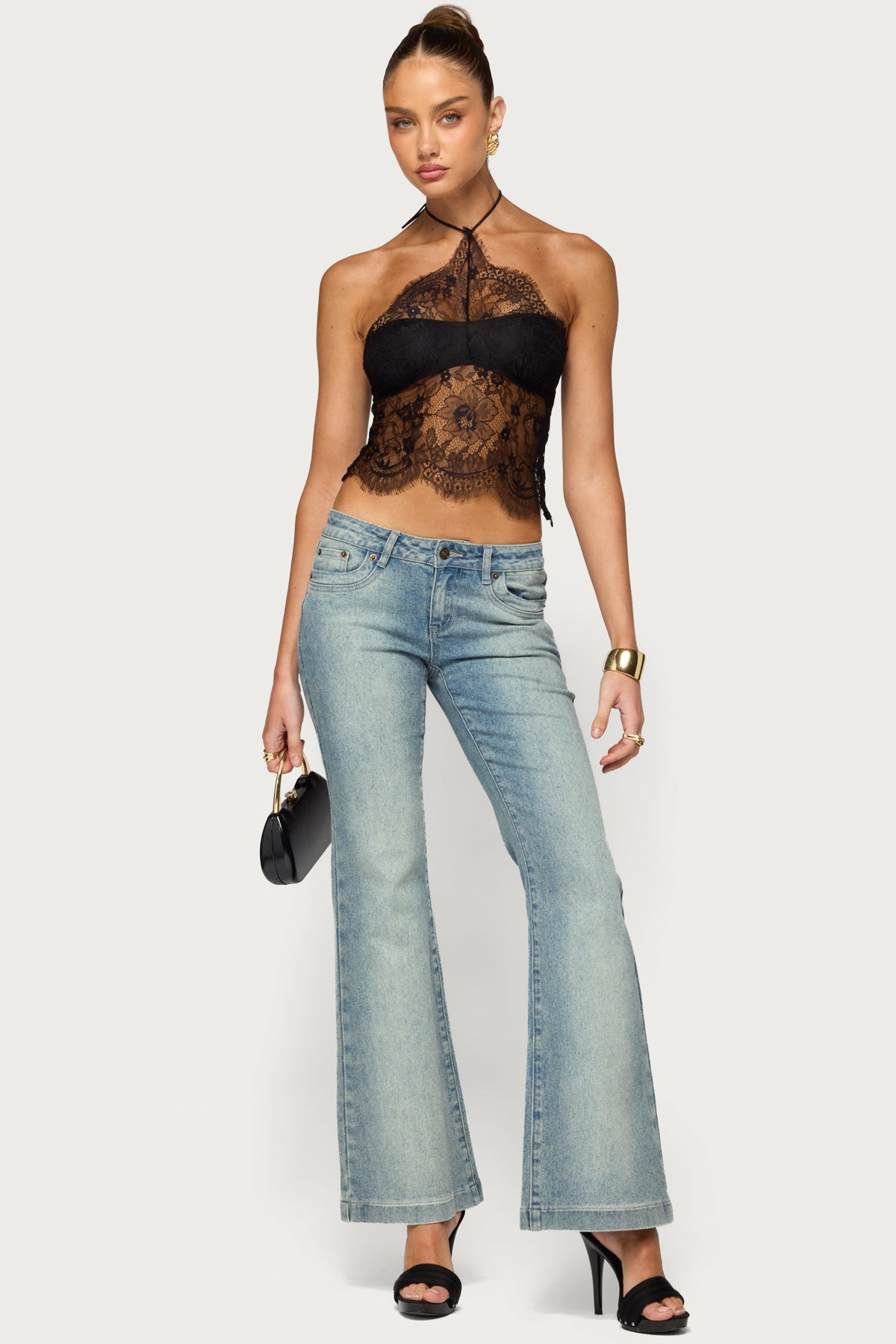 Lindsey Sheer Lace Halter Top