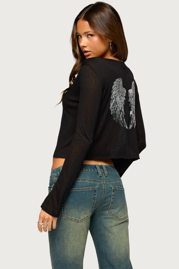 Angel Girl Sheer Long Sleeve Top