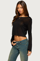 Angel Girl Sheer Long Sleeve Top
