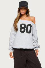 80 Girl Off Shoulder Sweatshirt