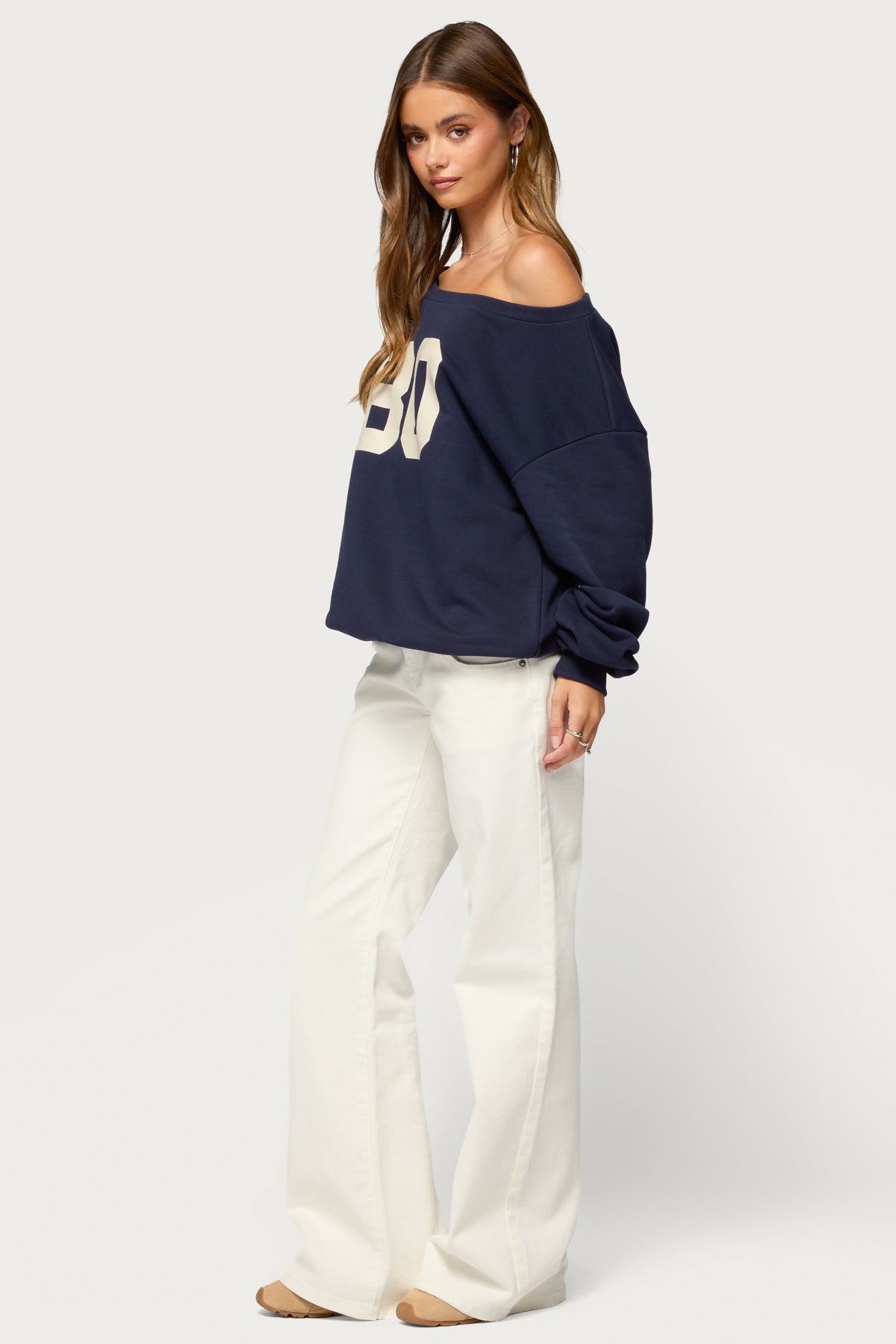 80 Girl Off Shoulder Sweatshirt