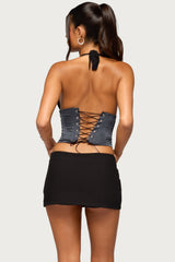 Adyson Faux Leather Halter Top