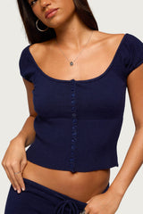Alkira Button Up Knit Top