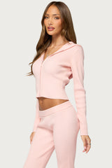 Ethie Ribbed Angel Zip Up Hoodie