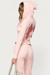 Ethie Ribbed Angel Zip Up Hoodie