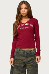 1980 Vintage V Neck Top