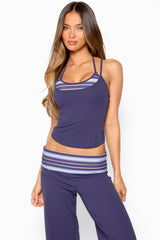 Izaria Layered Striped Active Tank Top