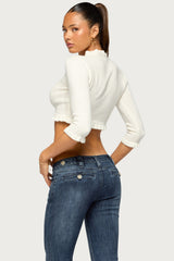 Laile Three-Quarter Sleeve Cropped Cardigan