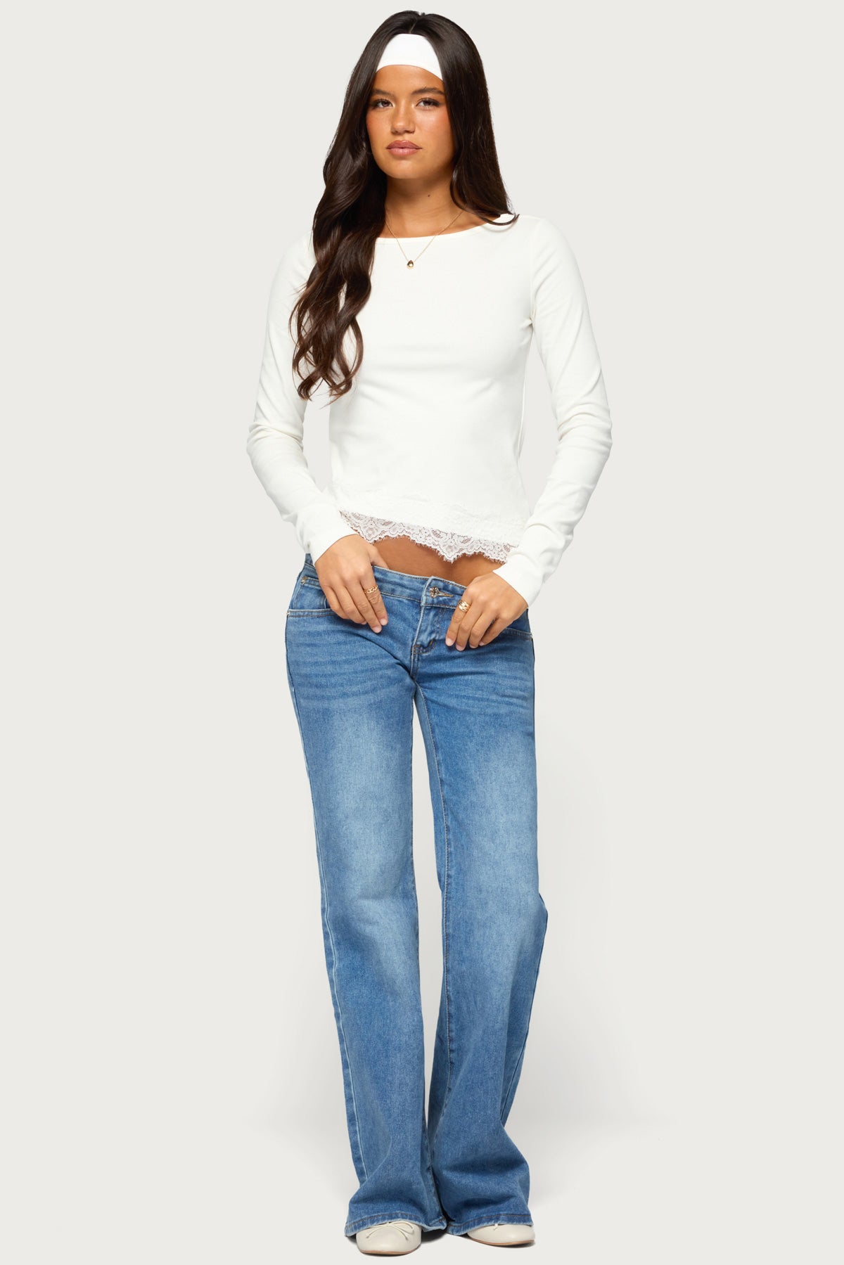Harlen Lacey Asymmetric Long Sleeve Top