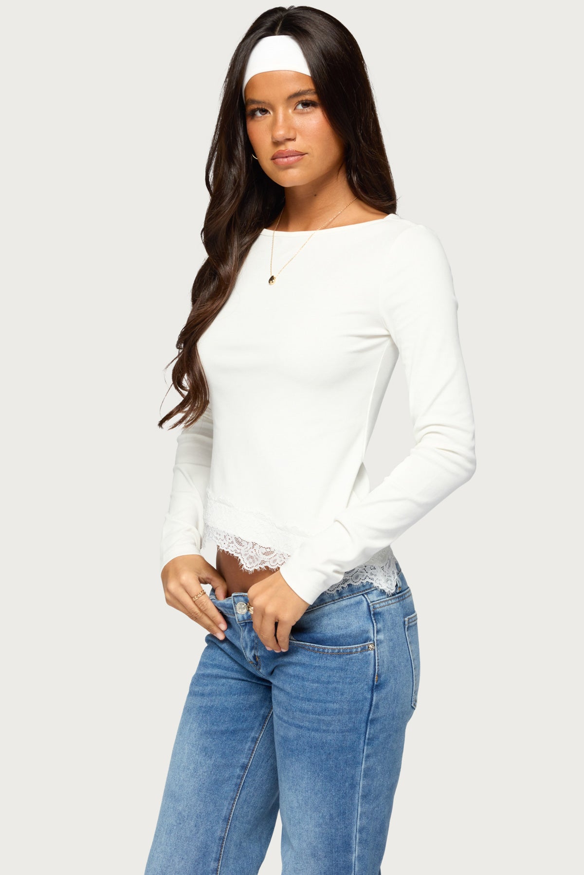 Harlen Lacey Asymmetric Long Sleeve Top