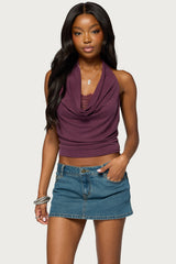 Quena Lacey Cowl Neck Top