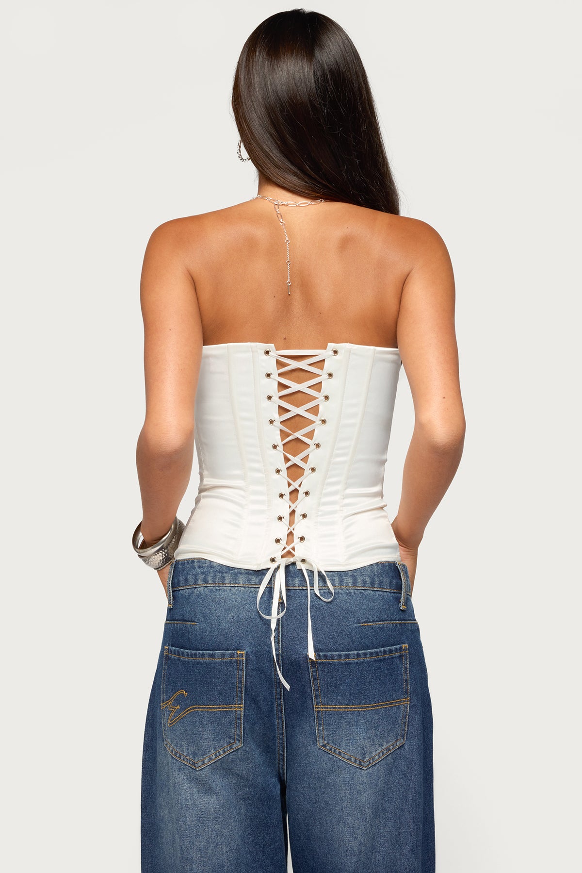 Emberlyn Strapless Lace Up Corset