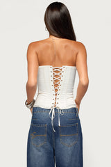 Emberlyn Strapless Lace Up Corset