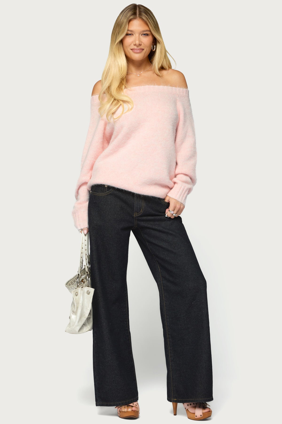 Hada Knit Off Shoulder Sweater
