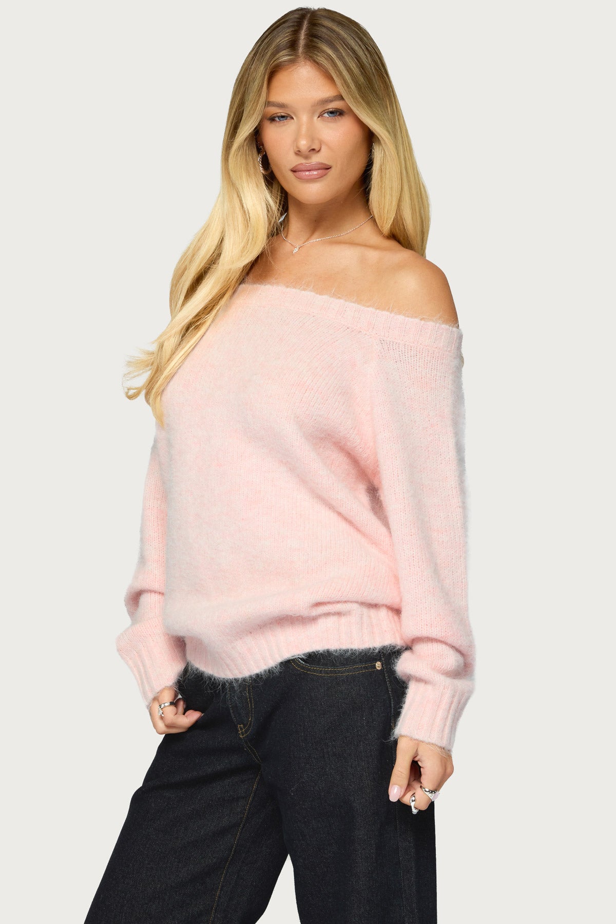 Hada Knit Off Shoulder Sweater
