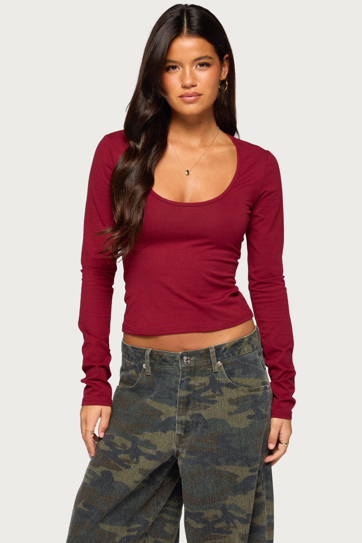 Suzie Scoop Neck Long Sleeve Top