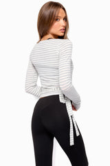 Adalynn Stripey Wrap Top