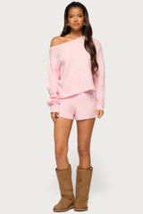 Coralee Low Rise Cable Knit Shorts
