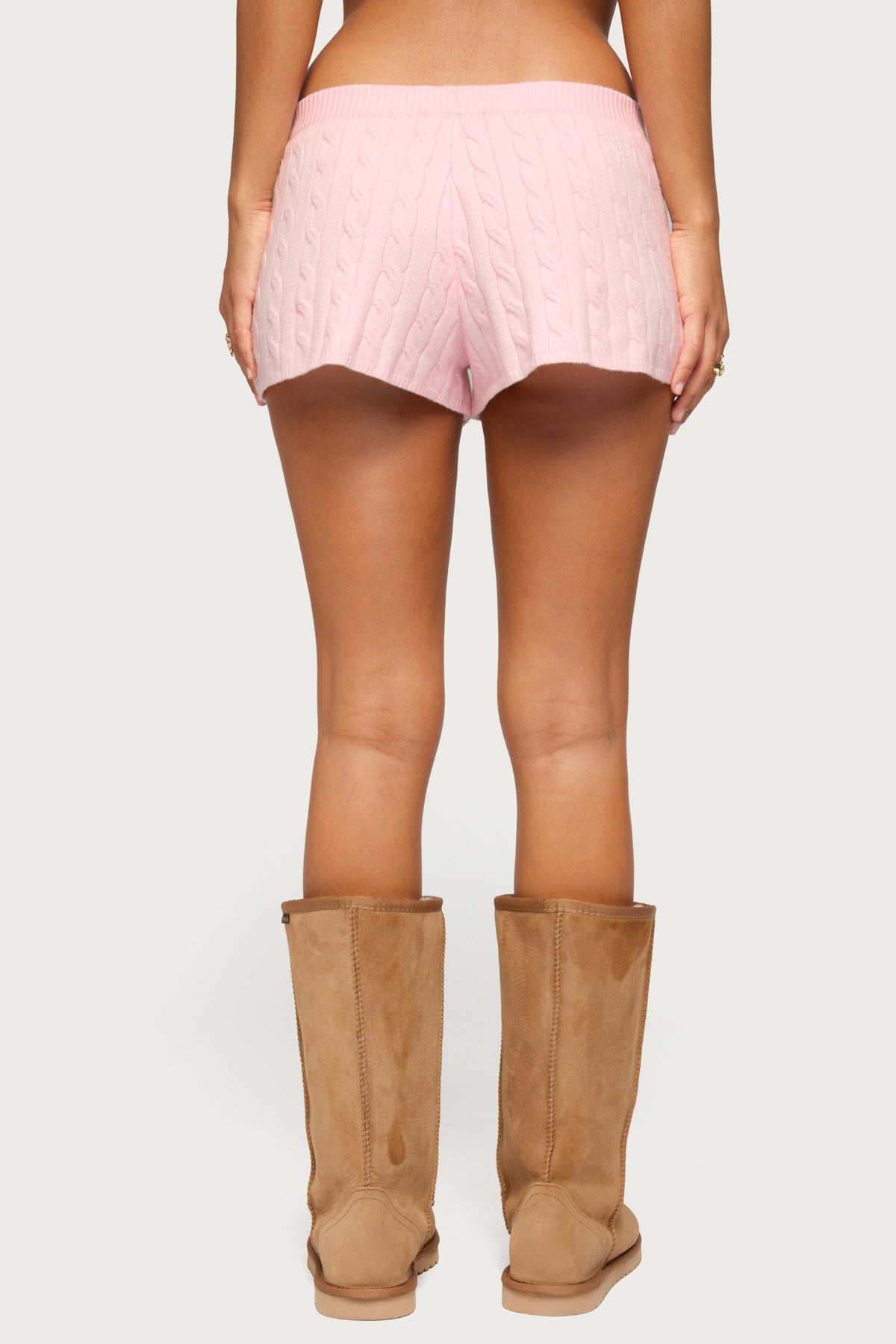 Coralee Low Rise Cable Knit Shorts