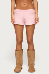 Coralee Low Rise Cable Knit Shorts