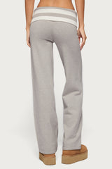 Rasha Striped Foldover Knit Pants