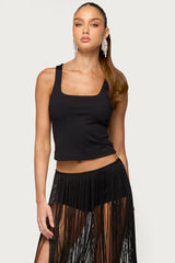 Cemre Lacey Rhinestone Racerback Tank Top