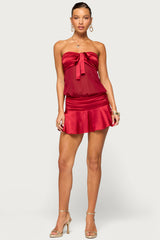 Cinta Strapless Satin Effect Mini Dress