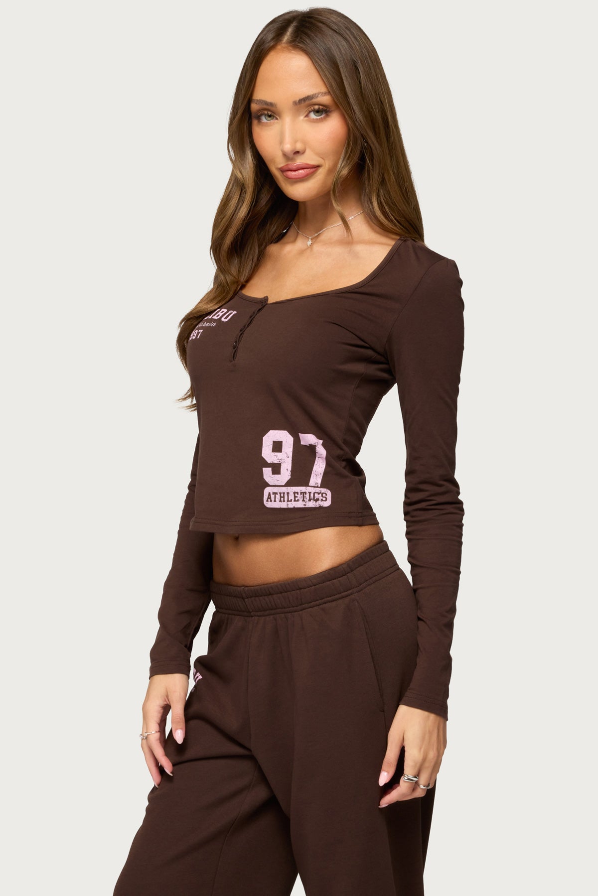 Edikted Malibu Long Sleeve Henley Top