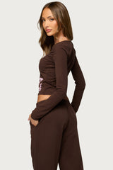 Edikted Malibu Long Sleeve Henley Top