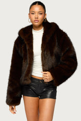 Faylin Hooded Faux Fur Jacket