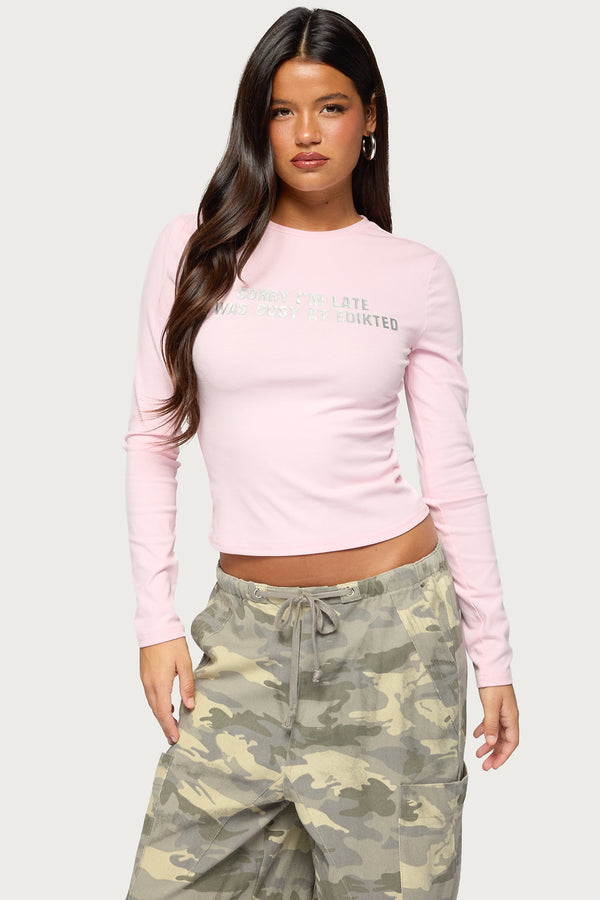 Busy At Edikted Long Sleeve Top view 1