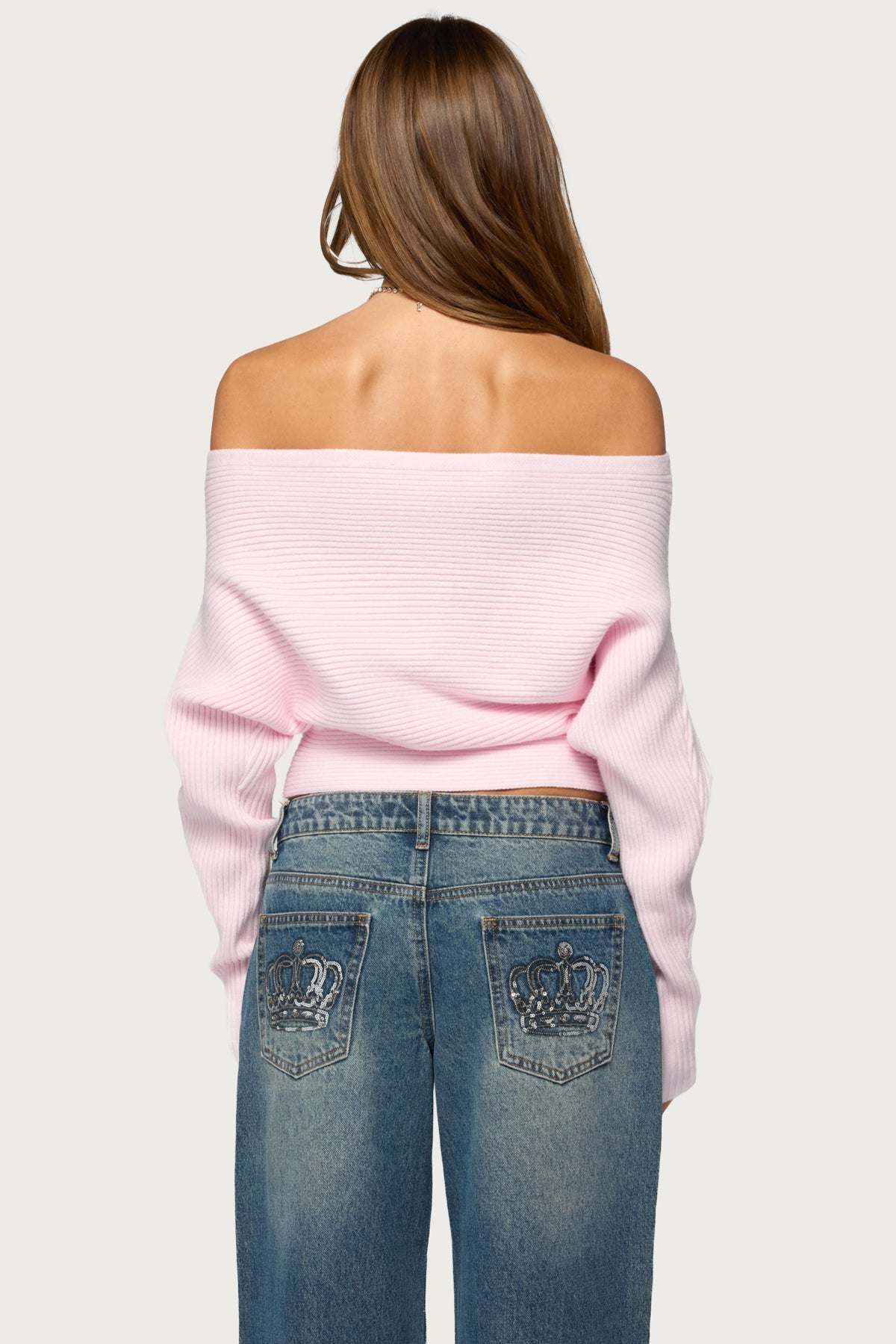 Estie Textured Knit Off Shoulder Sweater