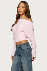 Estie Textured Knit Off Shoulder Sweater