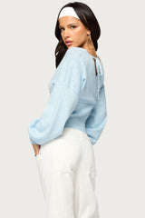 Mayan Pointelle Knit Wrap Sweater