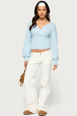 Mayan Pointelle Knit Wrap Sweater