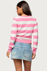 Austen Striped V Neck Sweater