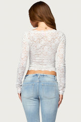 Paisleigh Sheer Lace Long Sleeve Top