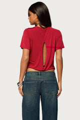Arleth Draped Keyhole Cutout Top
