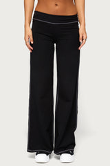Kathrin Contrast Stitched Flared Pants