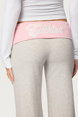 Edikted Mood Lacey Foldover Pants