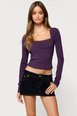 Sollie Square Neck Long Sleeve Top