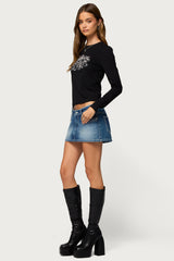Bellah Rhinestone Graphic Top