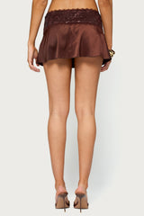 Kya Lacey Beaded Satin Effect Mini Skort
