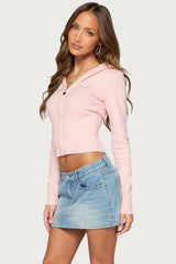 Edikted Fever Rhinestone Knit Hoodie