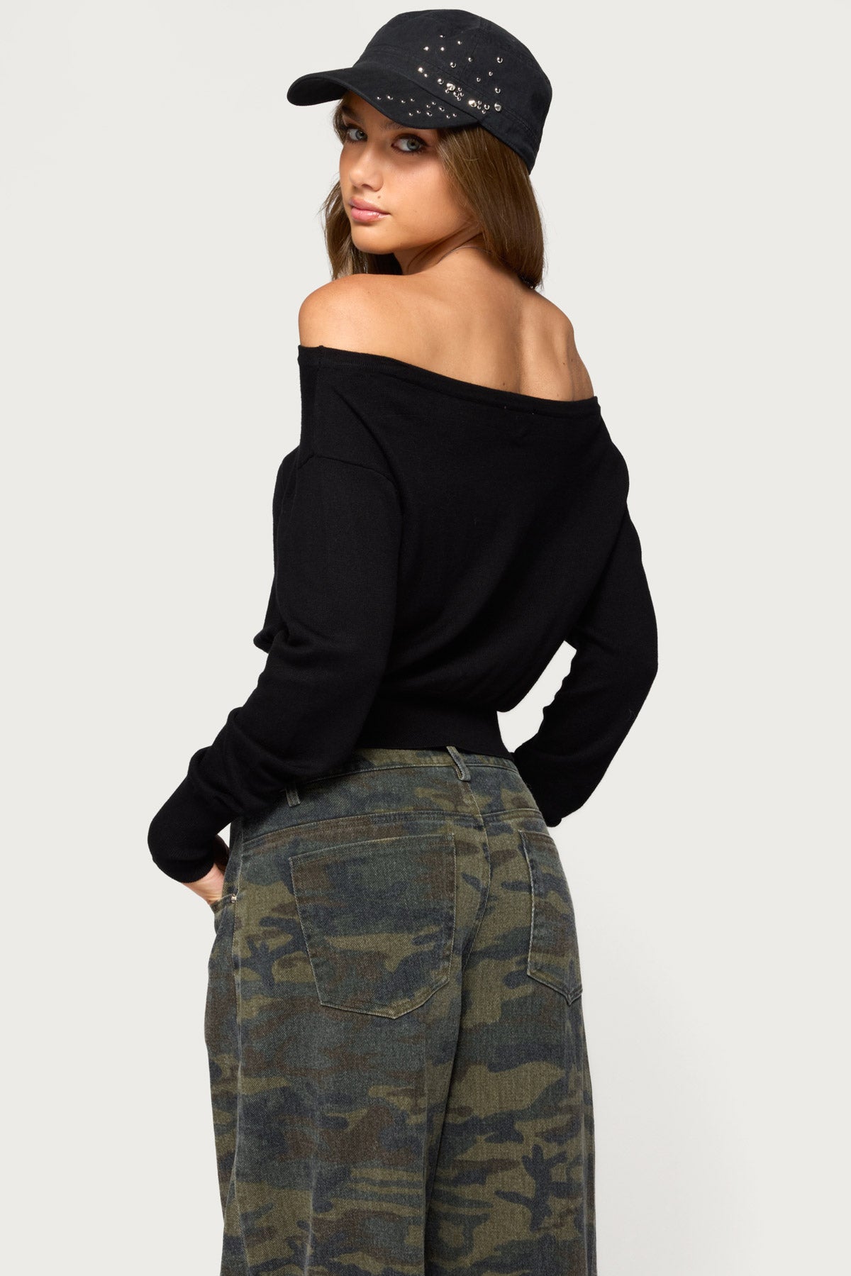Bekky Off Shoulder Knit Sweater