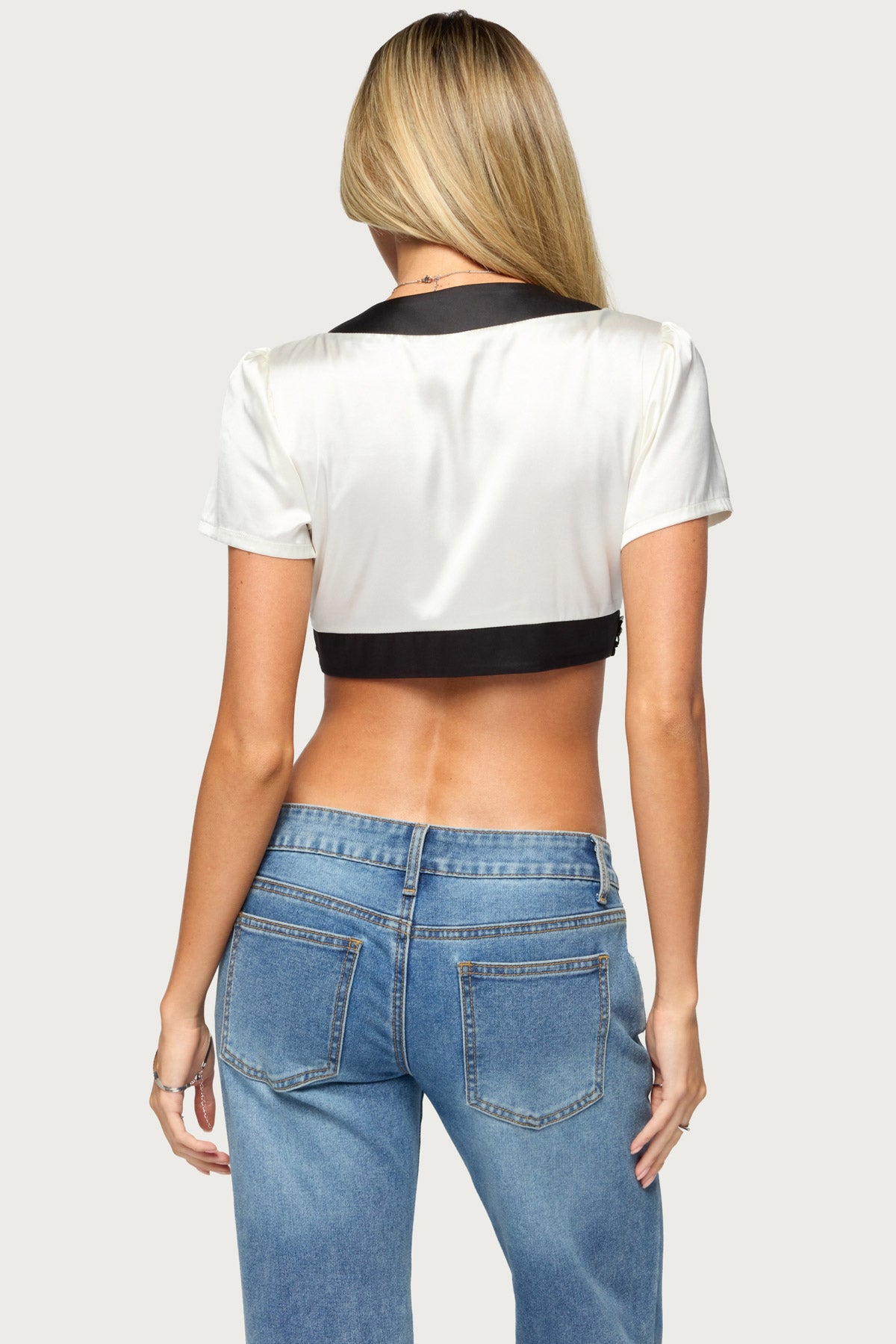Adina Bead & Sequin Tie Front Top