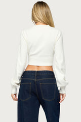 Bostynn Cropped Knit Cardigan