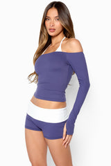 Ameleah Layered Off Shoulder Active Top