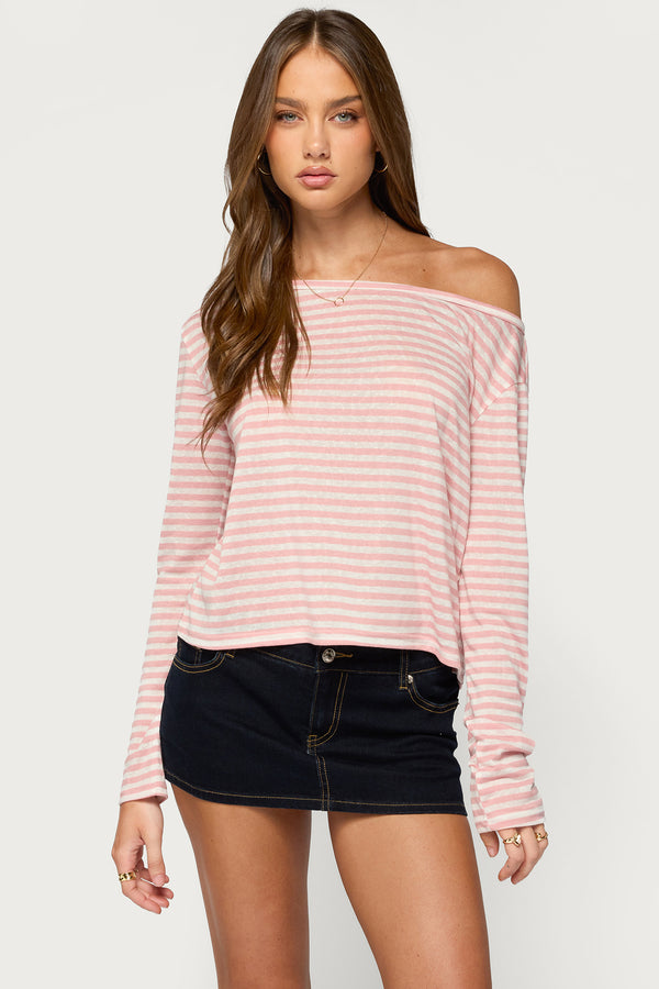 Kathee Striped Off Shoulder Top