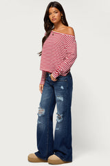 Kathee Striped Off Shoulder Top